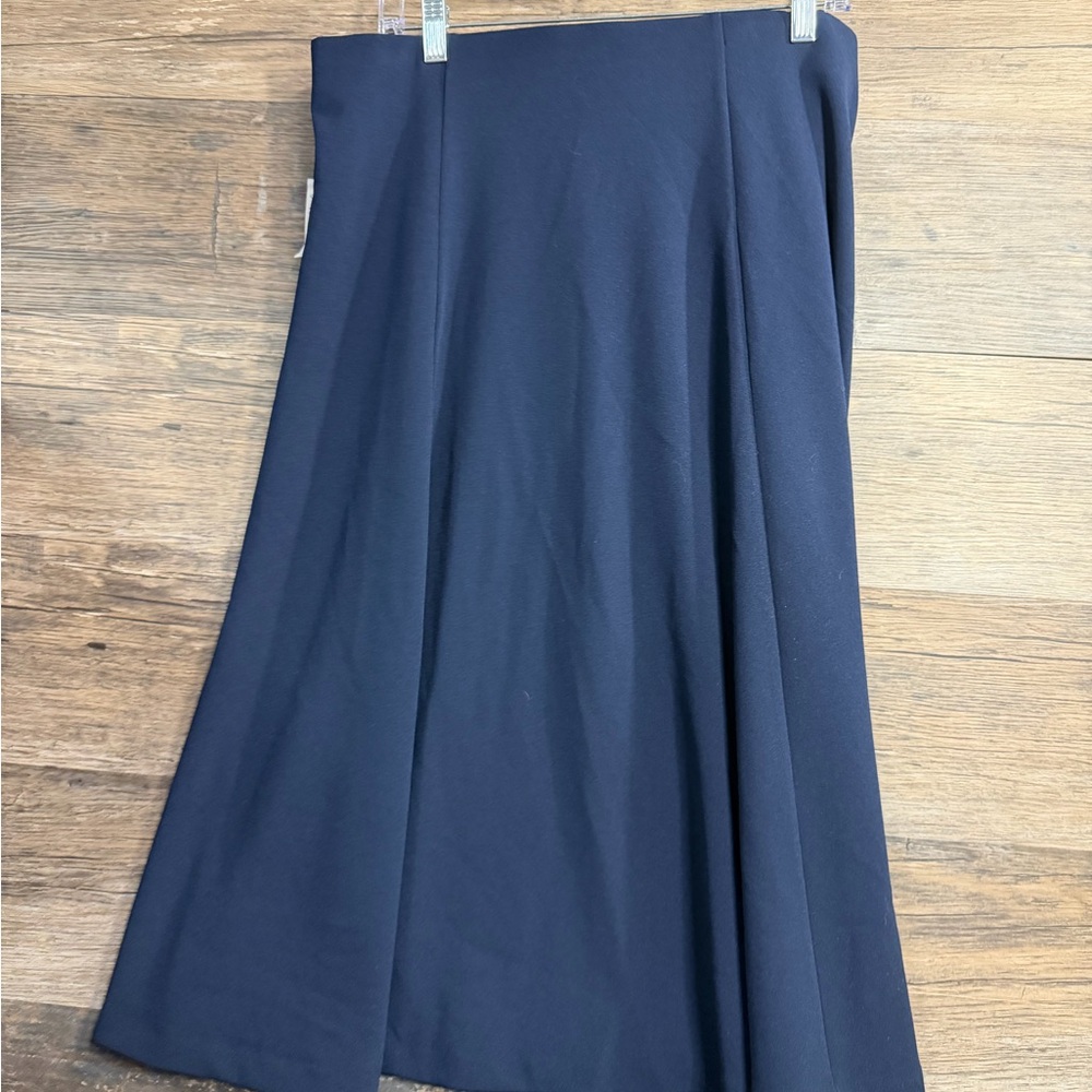 Roz & Ali Navy A-Line Skirt with Gold Accent - Picture 5 of 9
